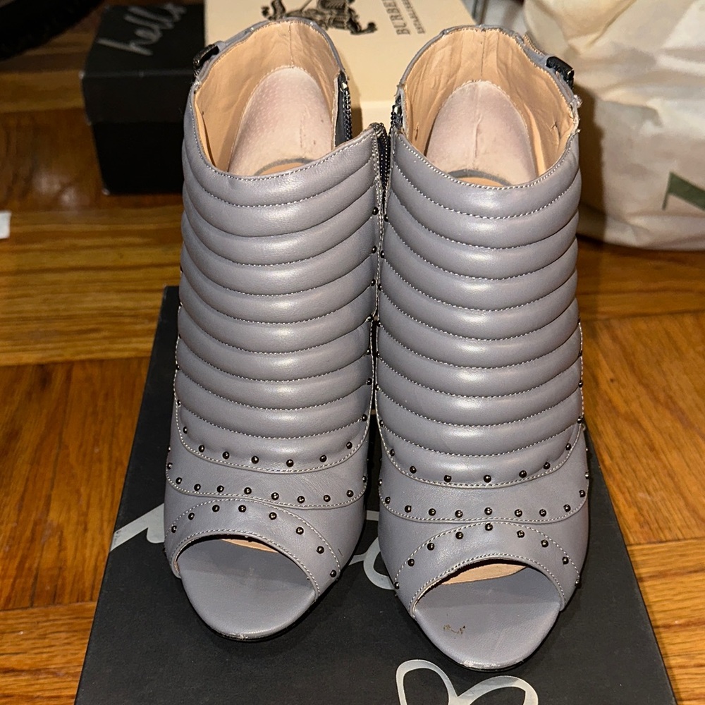 Banana Republic Gray Studded Heeled Boots